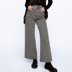 Zara zw the marine straight patch pocket jeans